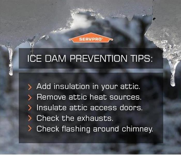 Graphic with Ice Dam prevention tips listed. 